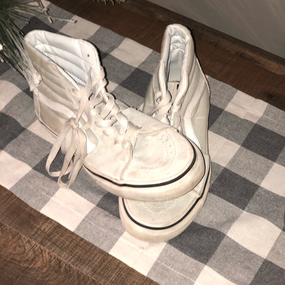 Vans canvas high top skateboard shoes